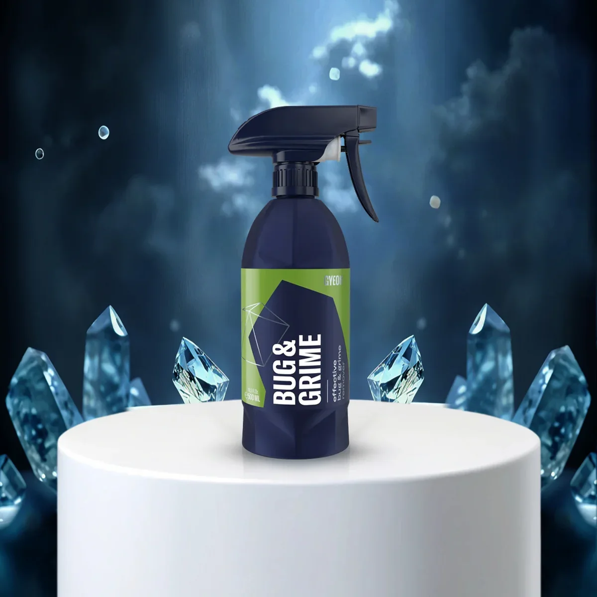 Gyeon Q2M Bug&Grime 500ml bottle on a black background